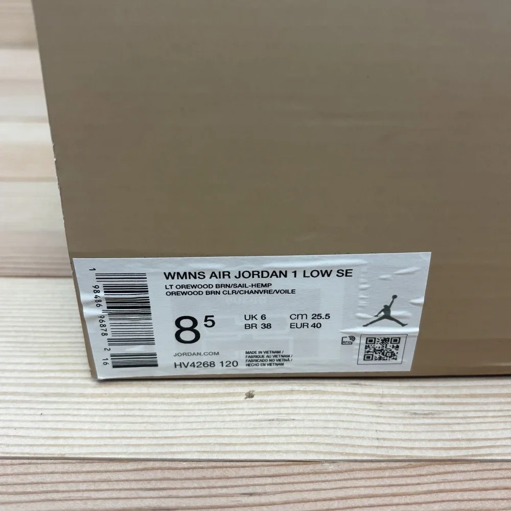 Air Jordan 1 Low SE Women's Size 8.5 LT Orewood BRN/Sail-Hemp HV4268-120 Nike